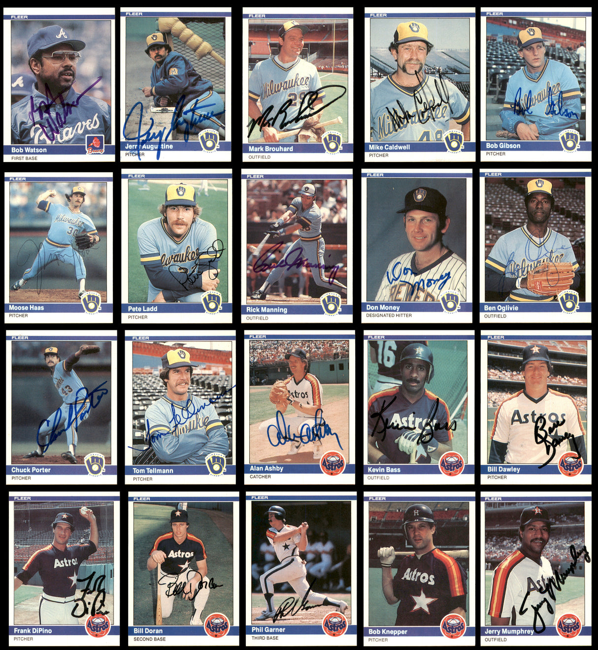 239 Count Lot of Autographed 1984 Fleer Baseball Cards (All Different) SKU #266555