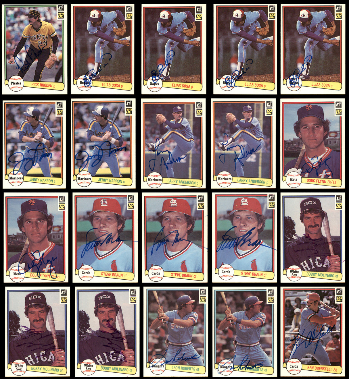140 Count Lot of Autographed 1982 Donruss Baseball Cards SKU #266559