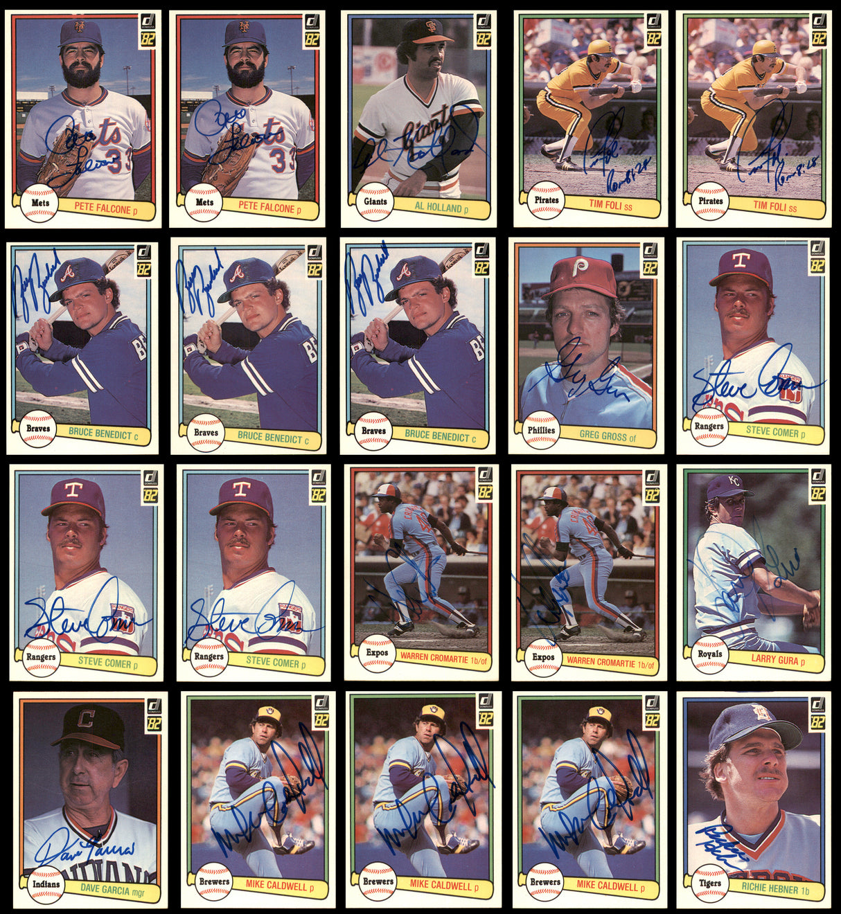 140 Count Lot of Autographed 1982 Donruss Baseball Cards SKU #266559