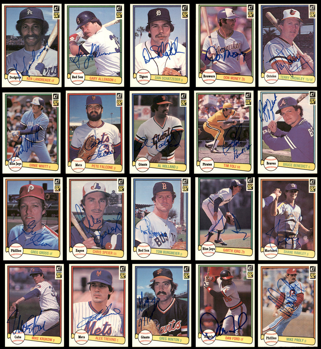 127 Count Lot of Autographed 1982 Donruss Baseball Cards (All Different) SKU #266560
