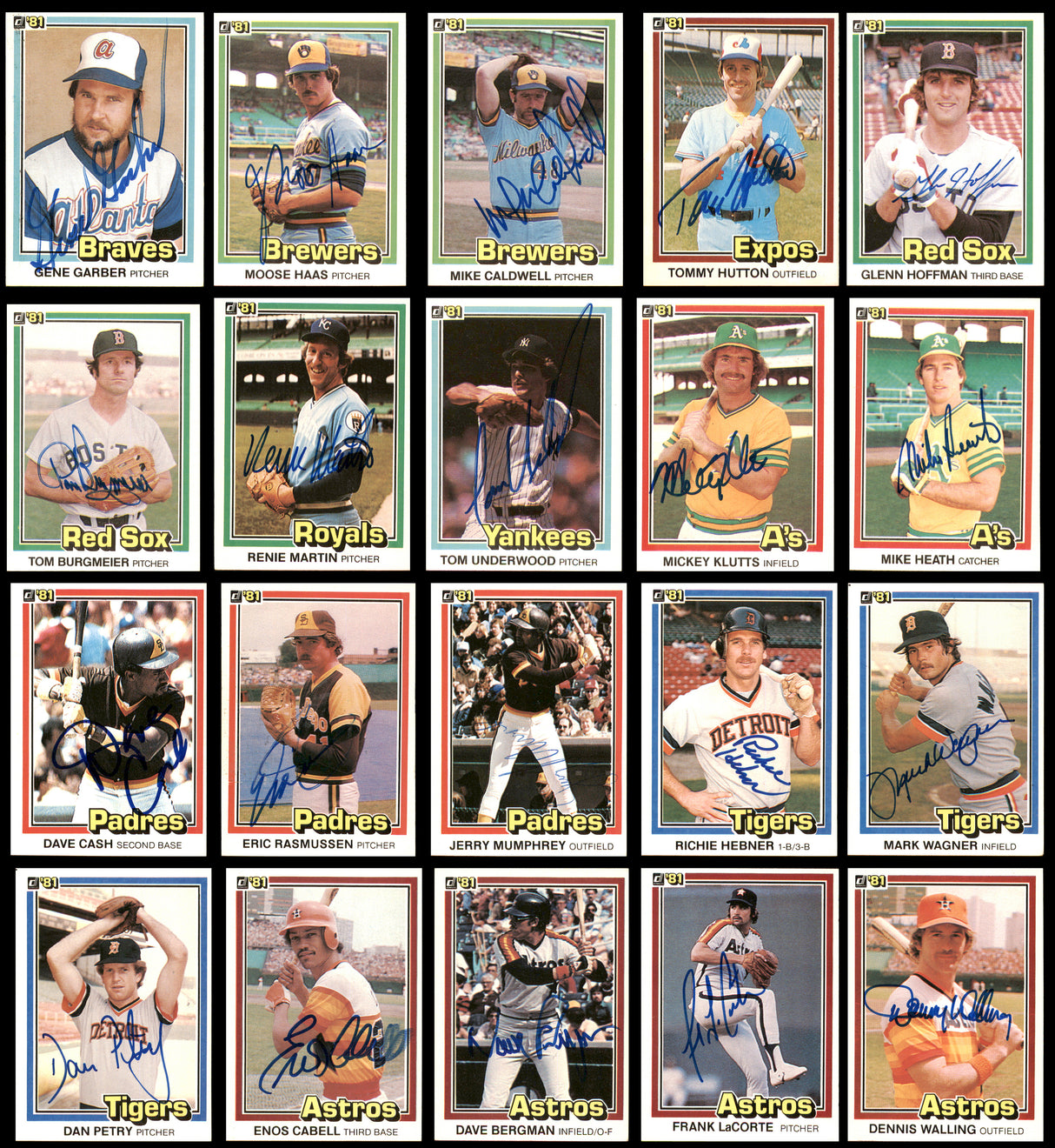 173 Count Lot of Autographed 1981 Donruss Baseball Cards (All Different) SKU #266561