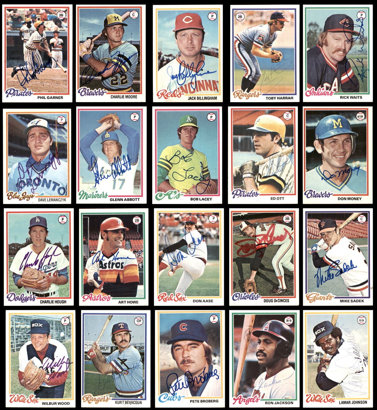 155 Count Lot of Autographed 1978 Topps Baseball Cards (All Different) SKU #266562