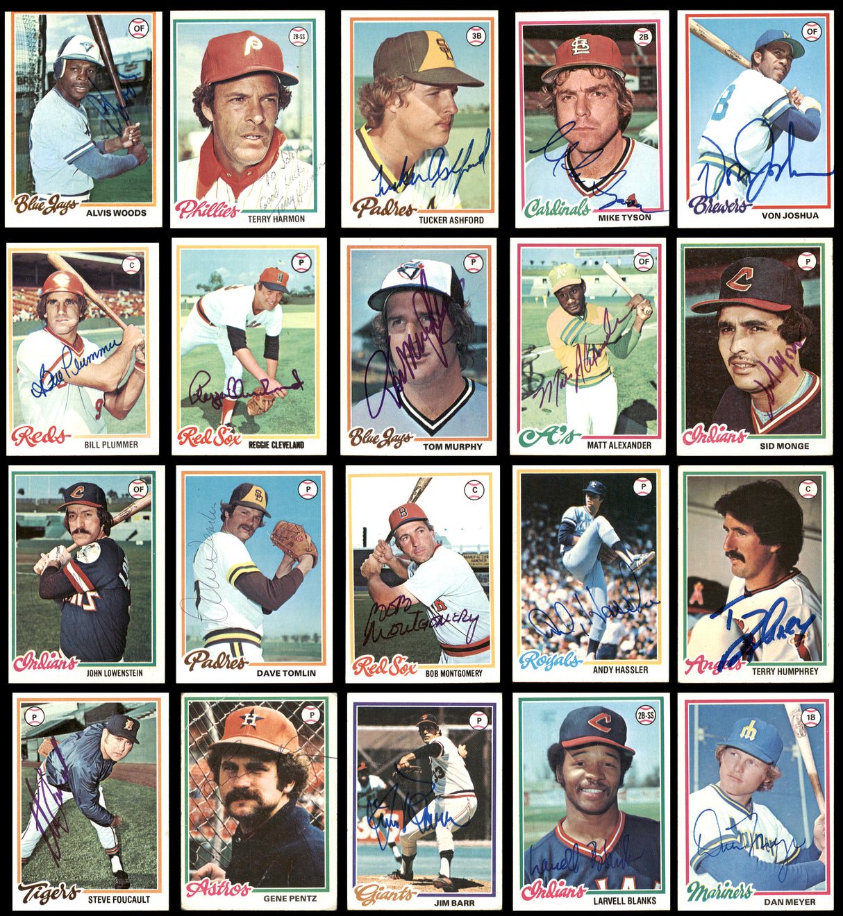 218 Count Lot of Autographed 1978 Topps Baseball Cards (All Different) SKU #266565