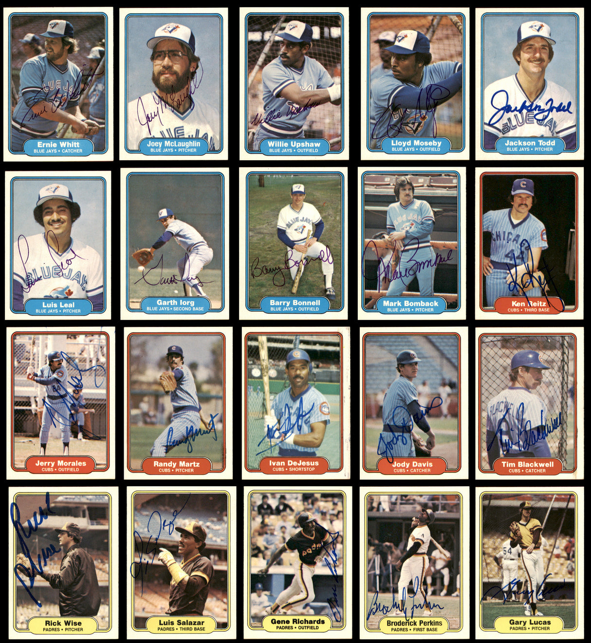 203 Count Lot of Autographed 1982 Fleer Baseball Cards (All Different) SKU #266569