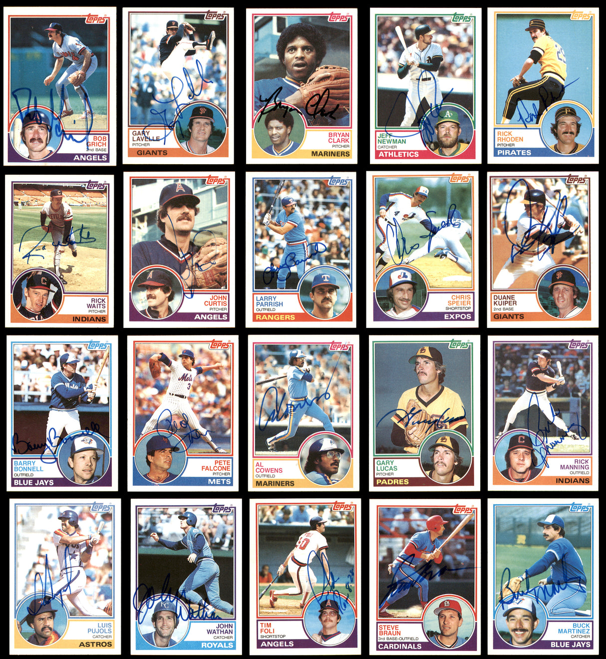 231 Count Lot of Autographed 1983 Topps Baseball Cards (All Different) SKU #266570