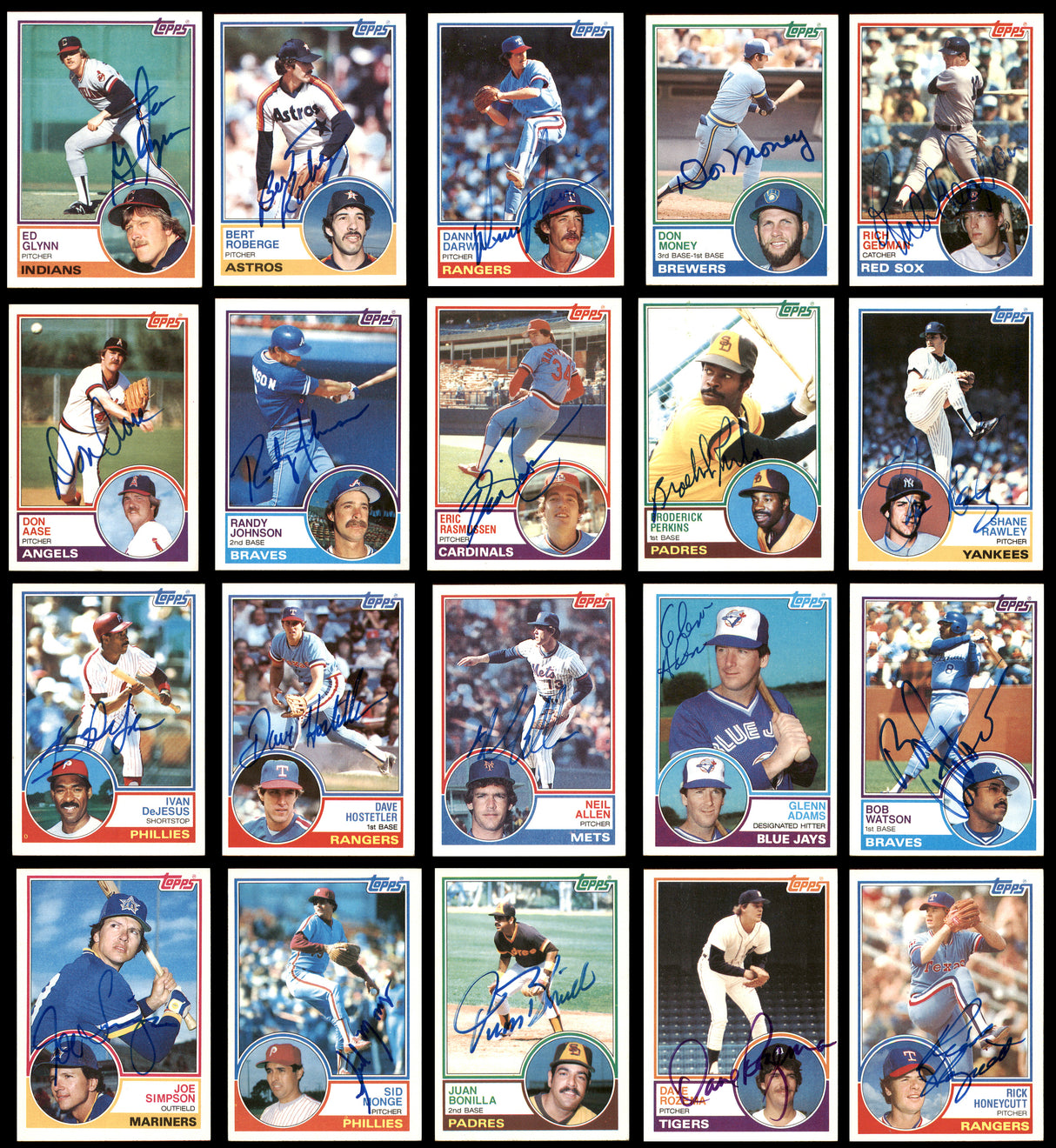 231 Count Lot of Autographed 1983 Topps Baseball Cards (All Different) SKU #266570