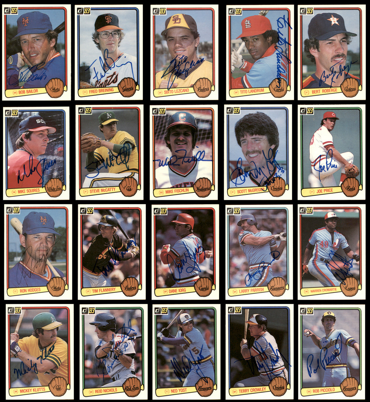 248 Count Lot of Autographed 1983 Donruss Baseball Cards (All Different) SKU #266571