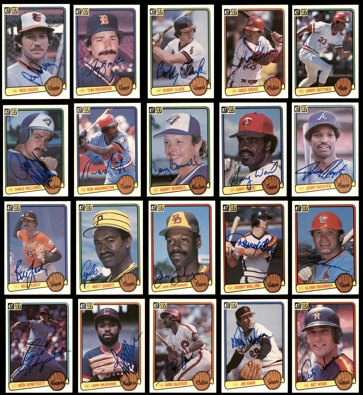 248 Count Lot of Autographed 1983 Donruss Baseball Cards (All Different) SKU #266571