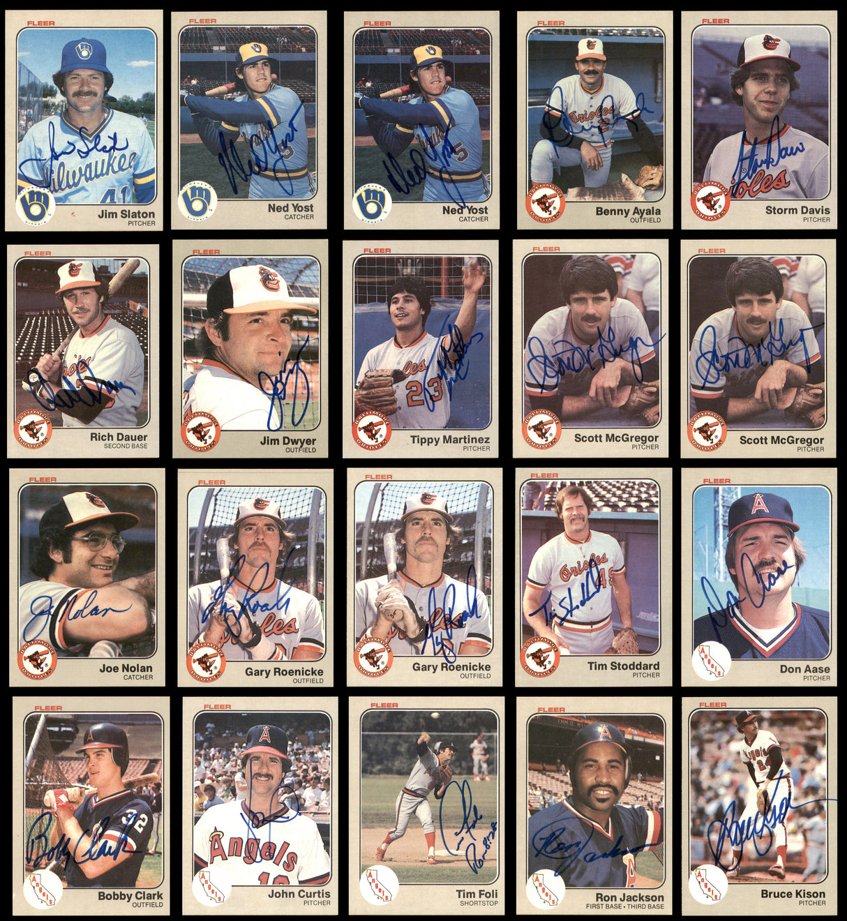 227 Count Lot of Autographed 1983 Fleer Baseball Cards SKU #266572