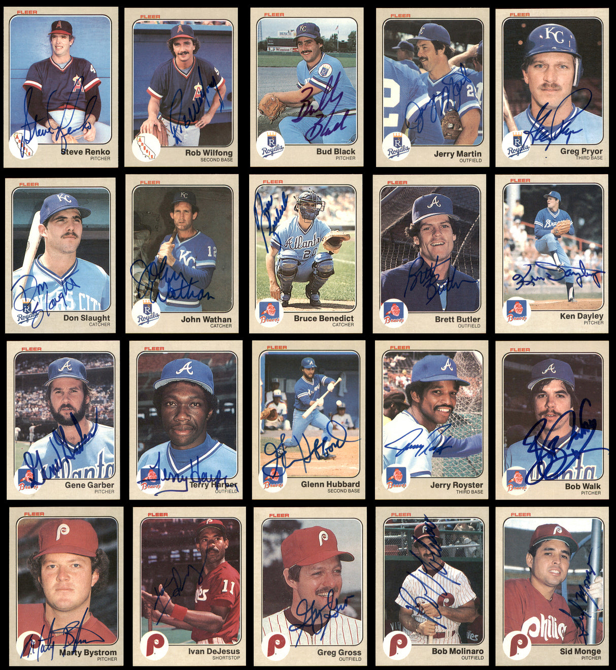 227 Count Lot of Autographed 1983 Fleer Baseball Cards SKU #266572