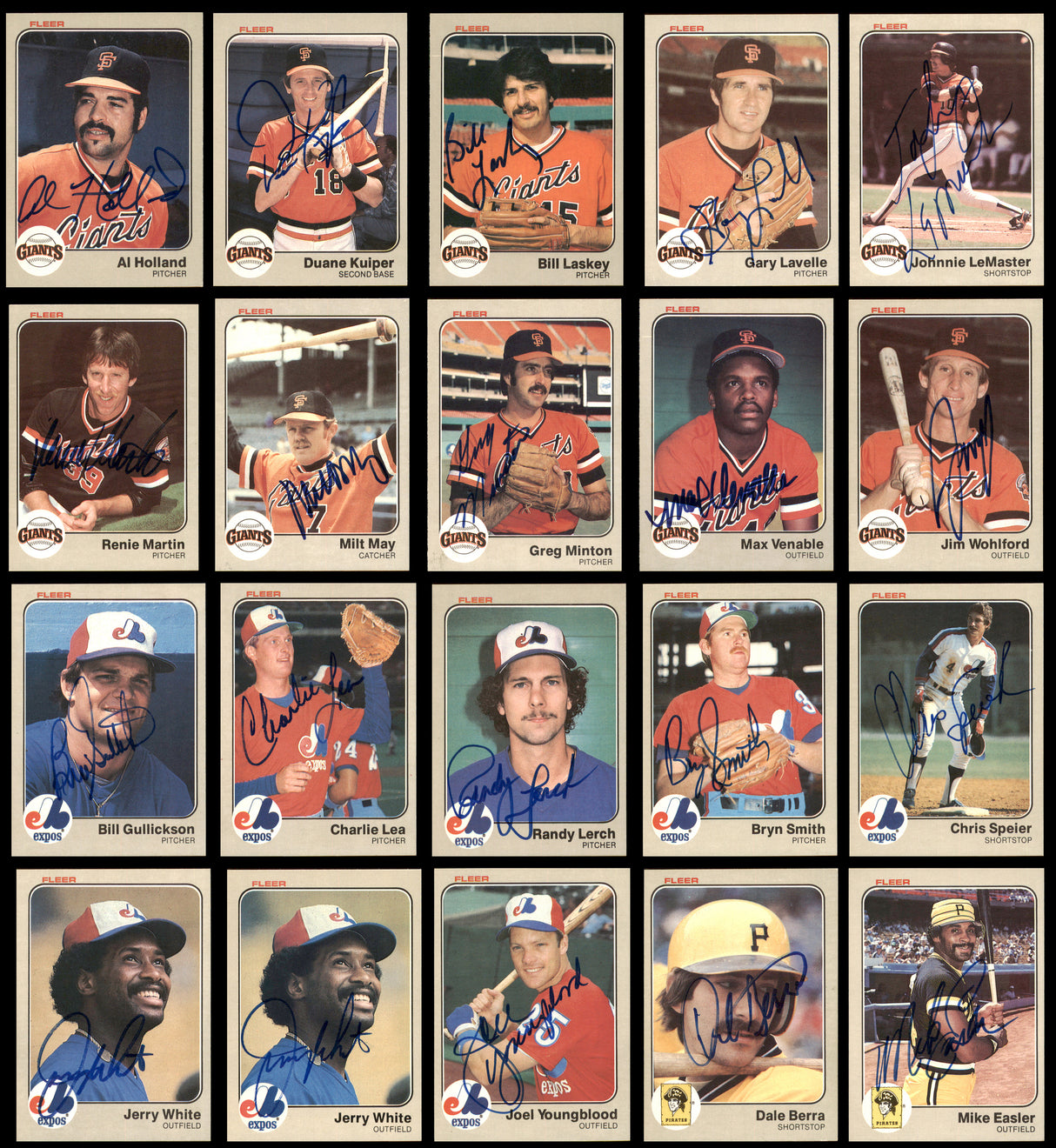 227 Count Lot of Autographed 1983 Fleer Baseball Cards SKU #266572