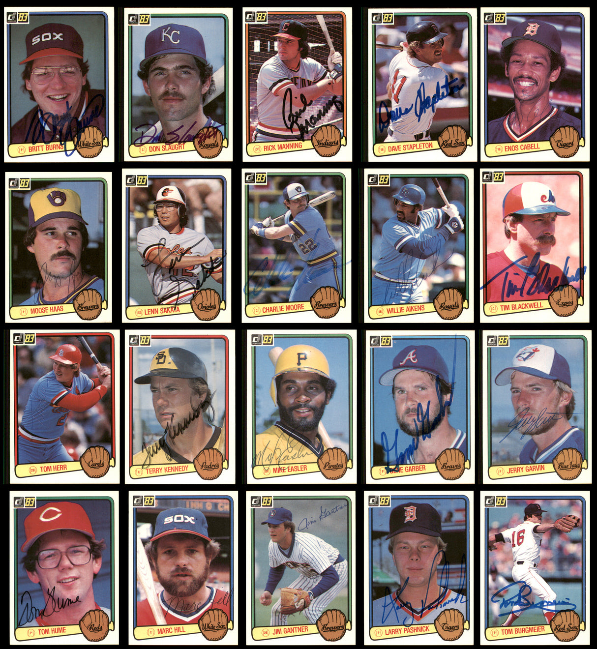 237 Count Lot of Autographed 1983 Donruss Baseball Cards (All Different) SKU #266575