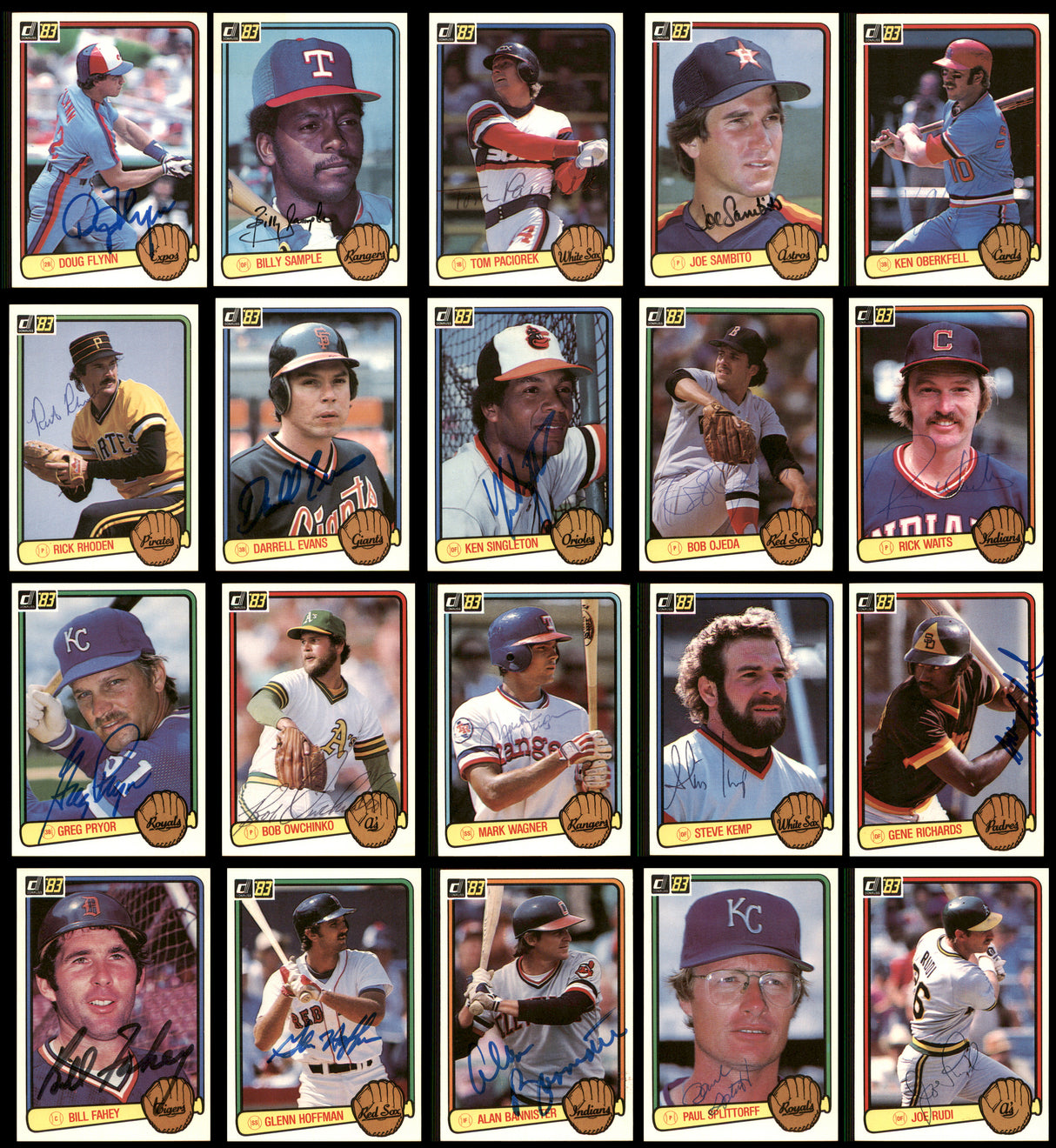237 Count Lot of Autographed 1983 Donruss Baseball Cards (All Different) SKU #266575