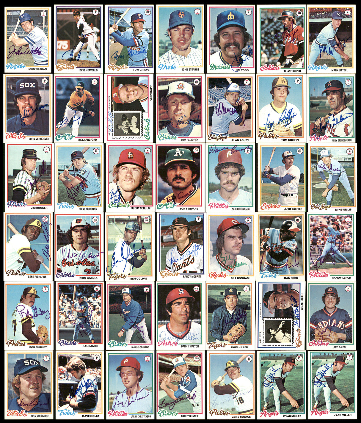 276 Count Lot of Autographed 1978 Topps Baseball Cards (All Different) SKU #266577