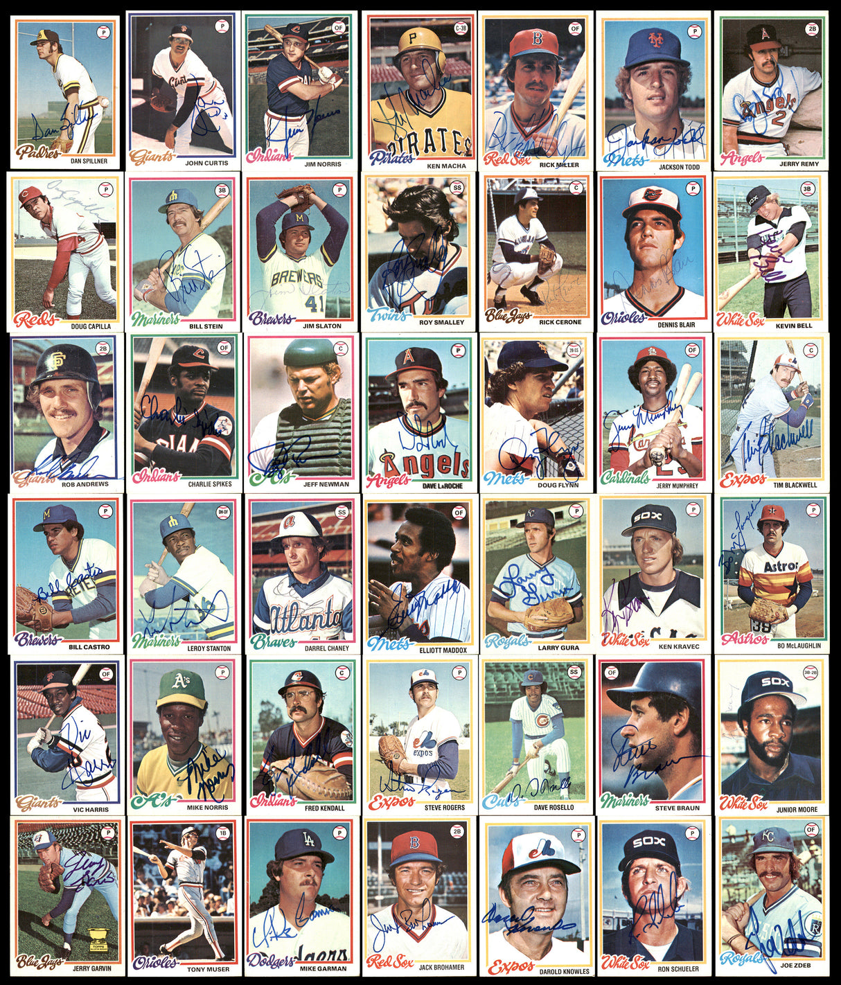 362 Count Lot of Autographed 1978 Topps Baseball Cards (All Different) SKU #266579