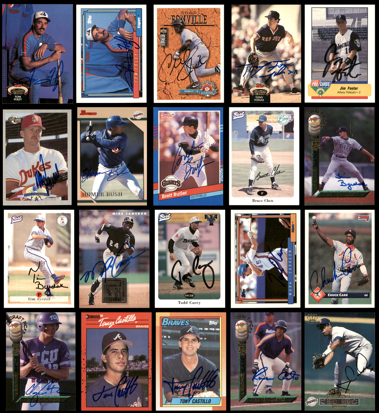 113 Count Lot of Autographed Assorted Baseball Cards SKU #266580
