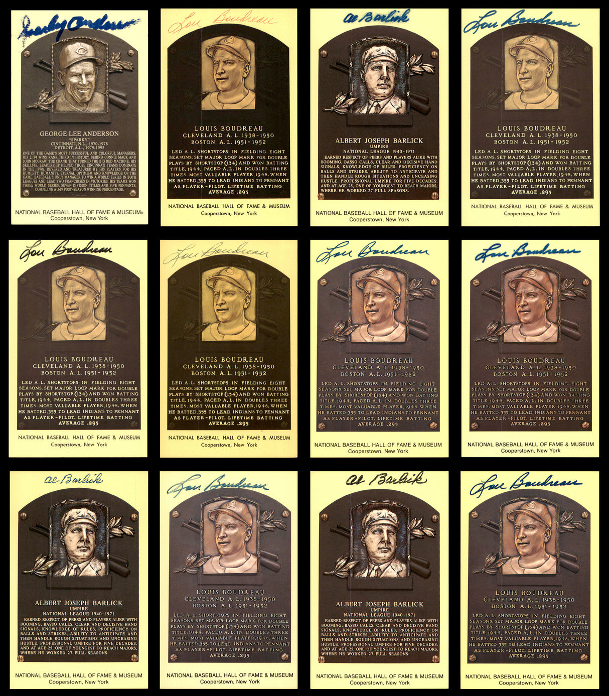 132 Count Lot of Autographed Hall of Fame HOF Plaque Postcards SKU #266582
