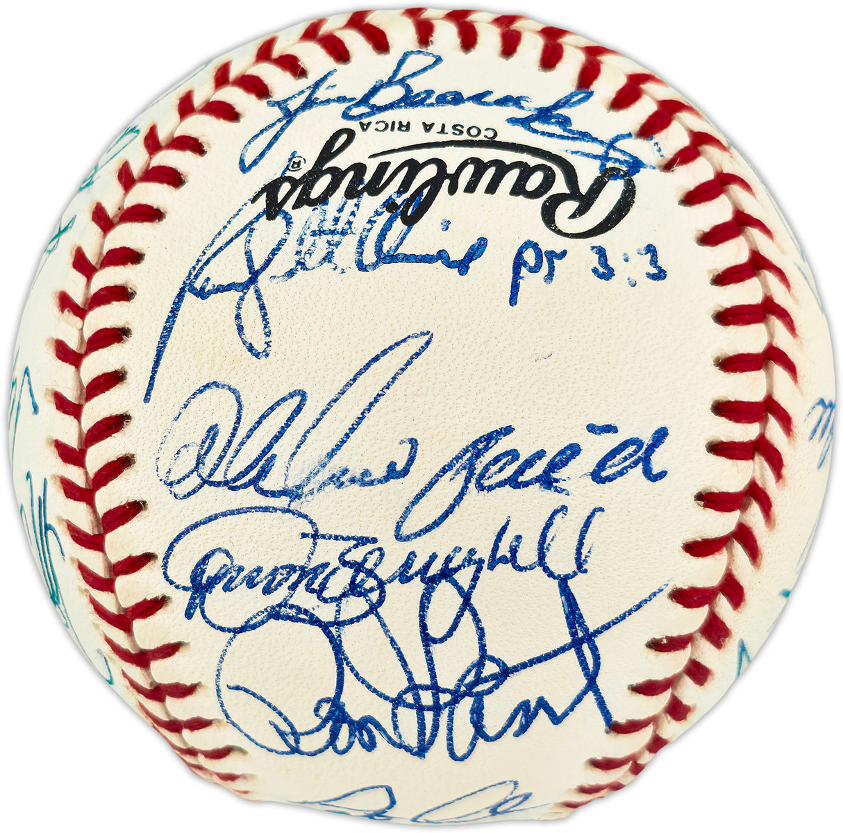 1992 Atlanta Braves Team Autographed Official NL Baseball With 28 Signatures Including Deion Sanders & John Smoltz SKU #266712