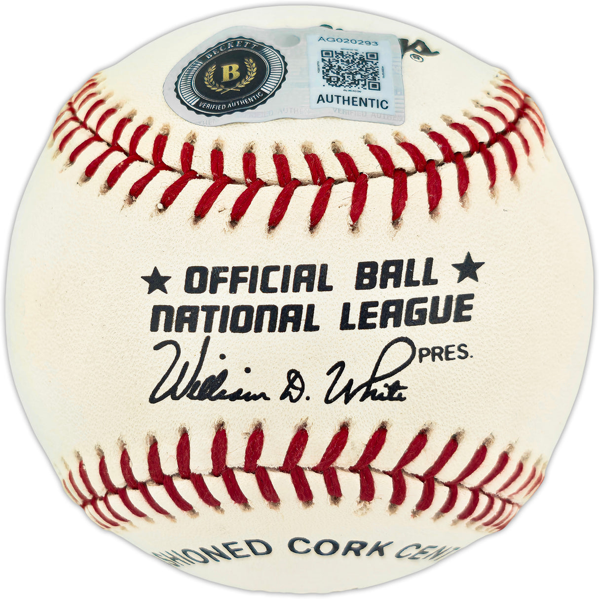 Willie Mays Autographed Official NL Baseball San Francisco Giants Beckett BAS #AG020293