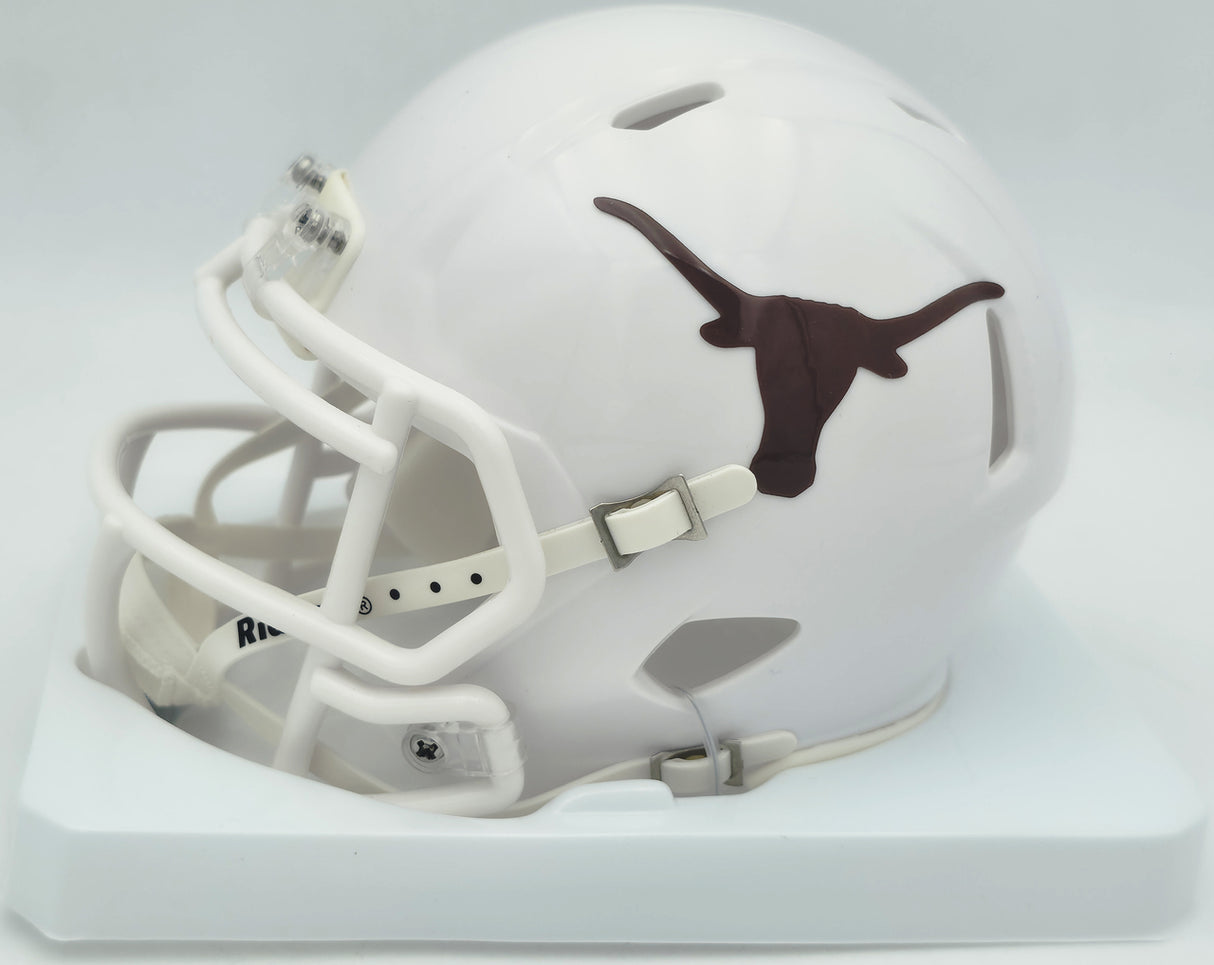 Ricky Williams Autographed Texas Longhorns White Speed Mini Helmet Beckett BAS QR #BN17831