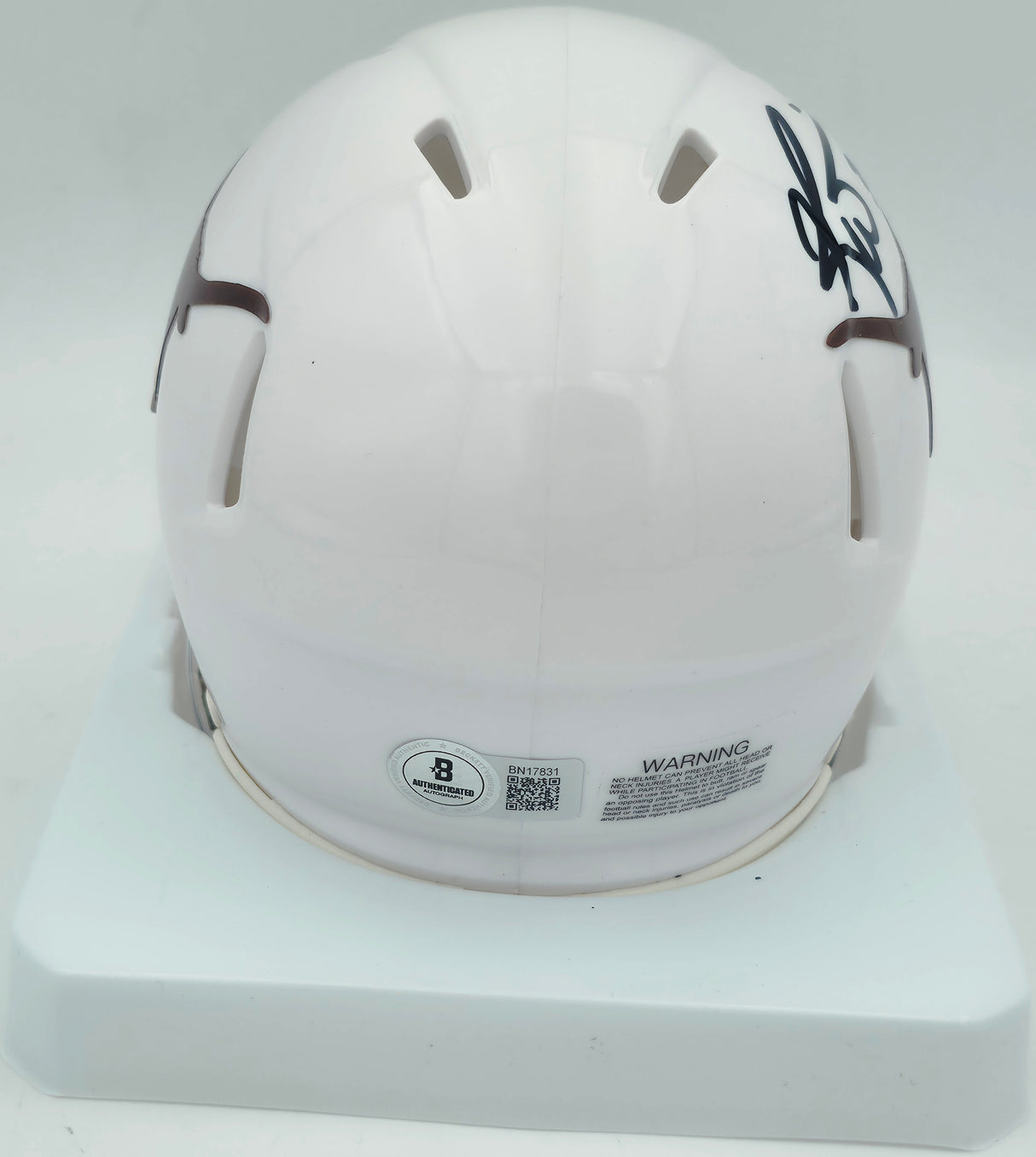 Ricky Williams Autographed Texas Longhorns White Speed Mini Helmet Beckett BAS QR #BN17831