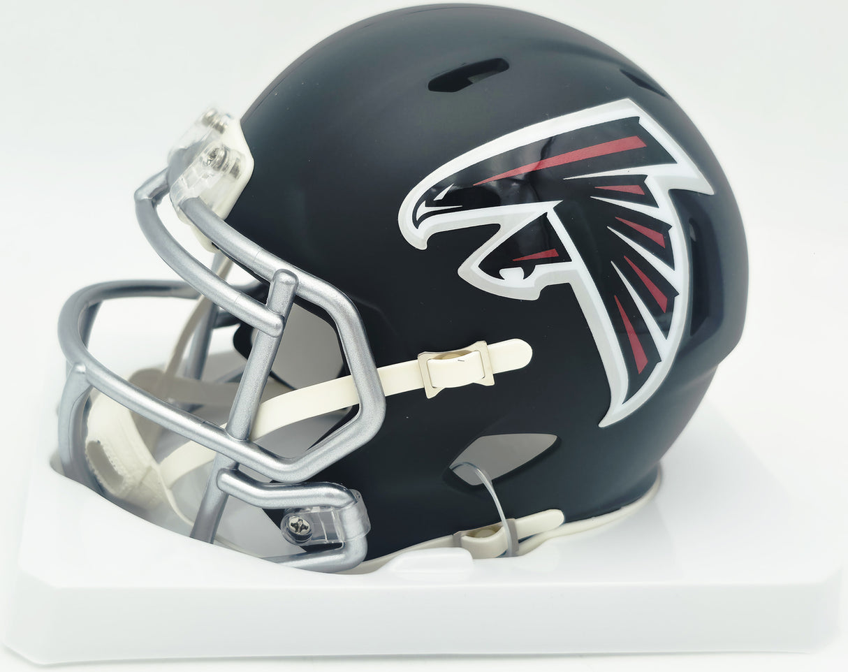 Bijan Robinson Autographed Atlanta Falcons Matte Black Speed Mini Helmet Beckett BAS Witness #4W780668