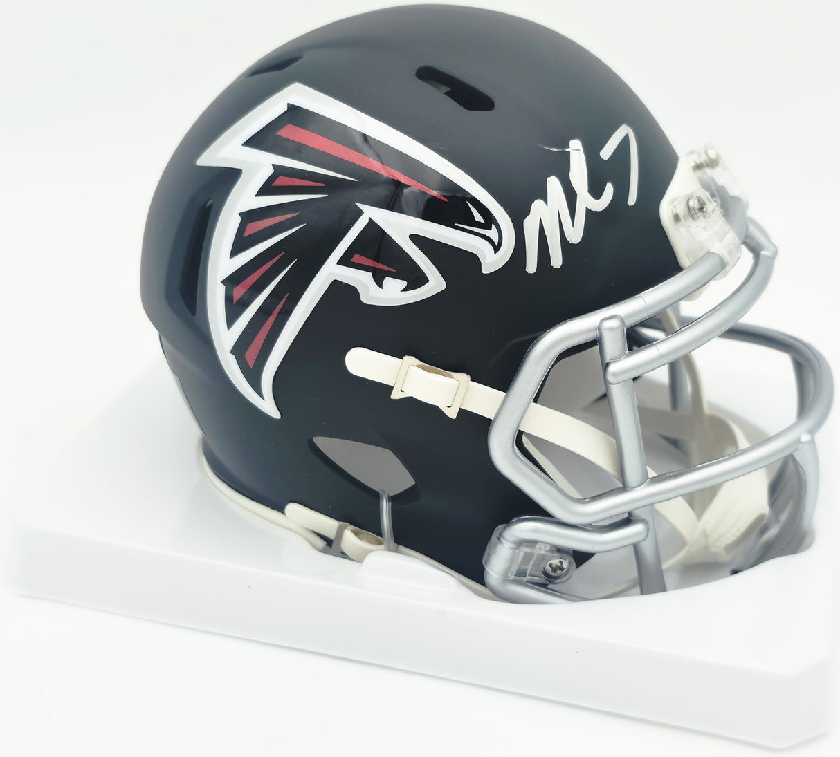 Bijan Robinson Autographed Atlanta Falcons Matte Black Speed Mini Helmet Beckett BAS Witness #4W780637