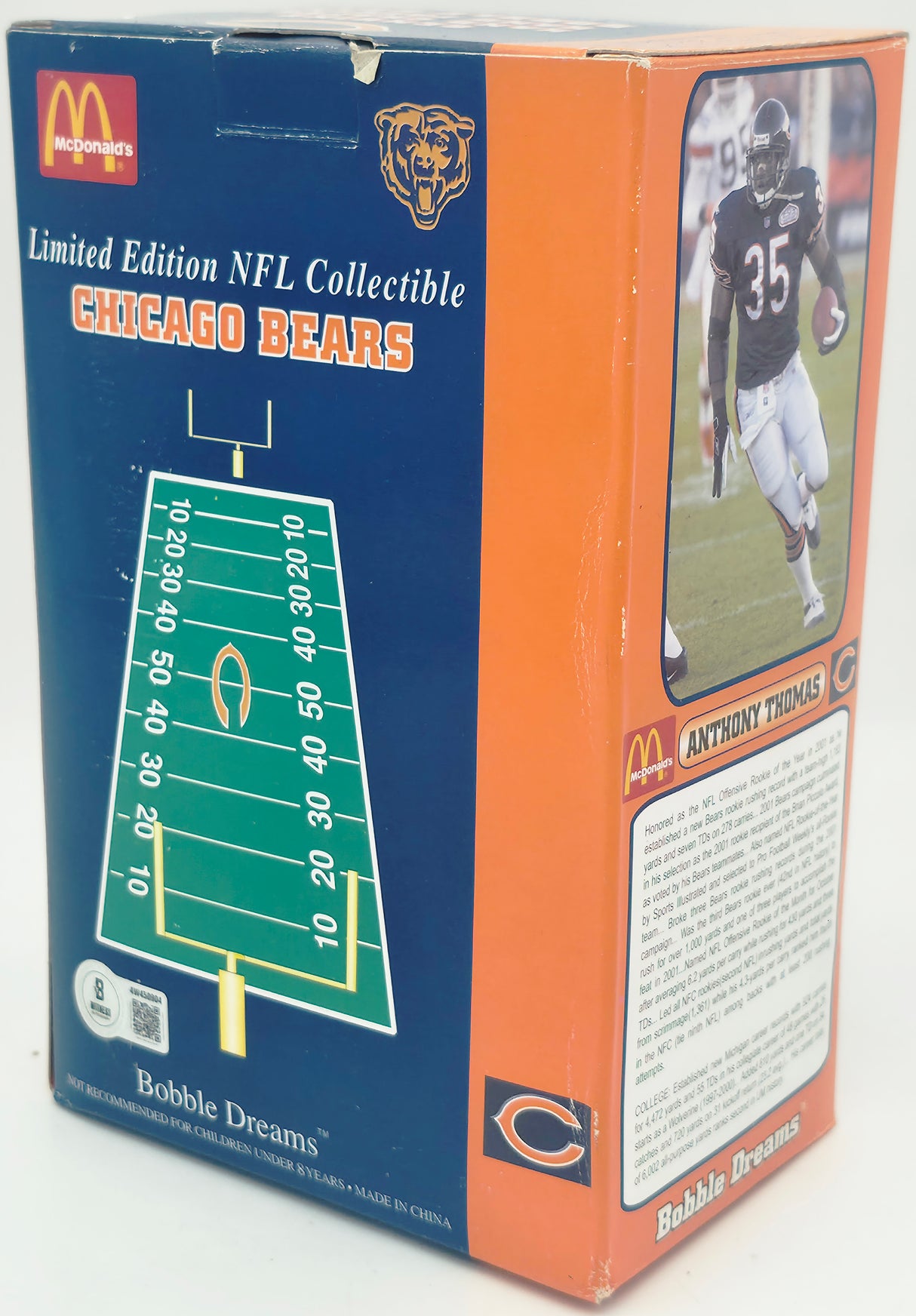 Brian Urlacher Autographed Bobblehead Chicago Bears "ROY 2000" Beckett BAS Witness #4W450904