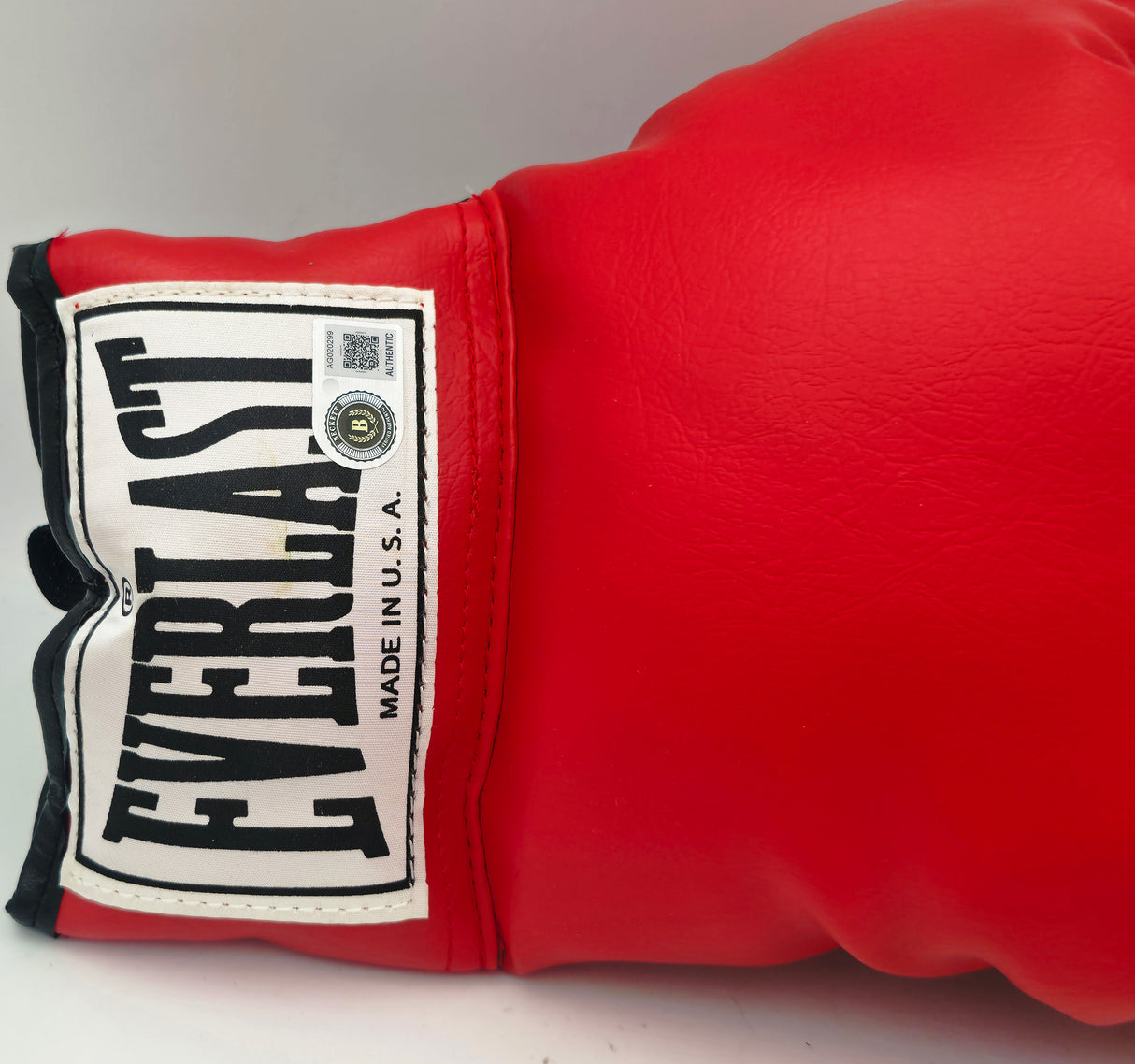 Muhammad Ali Autographed Red Boxing Glove Beckett BAS #AG020299