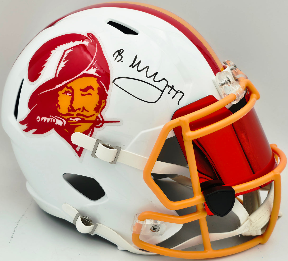 Bucky Irvin Autographed Tampa Bay Buccaneers White Throwback Full Size Speed Replica Helmet Beckett BAS Witness #2W553953