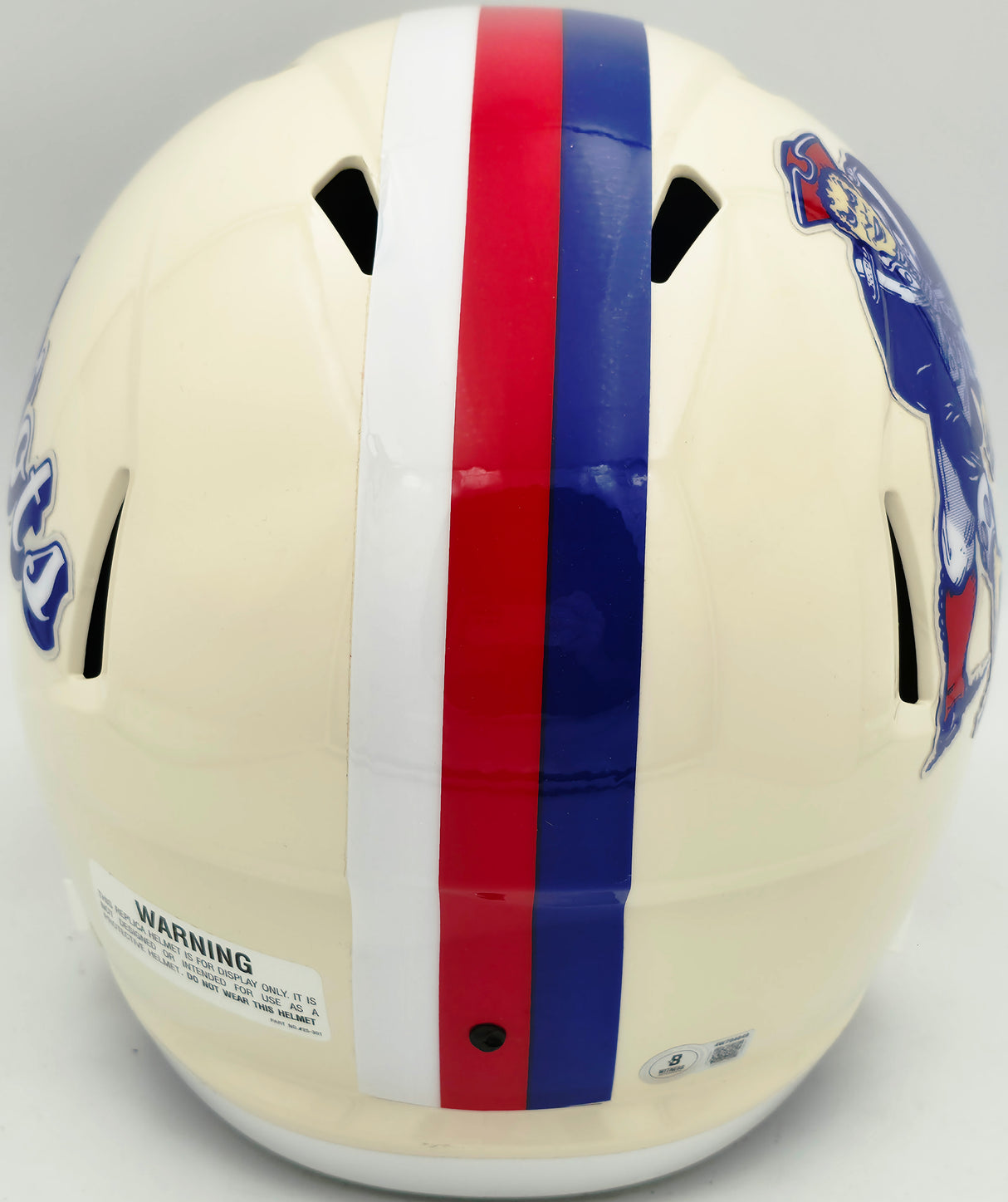 Christian Gonzalez Autographed New England Patriots Cream Retro Full Size Speed Replica Helmet Beckett BAS Witness #4W704849
