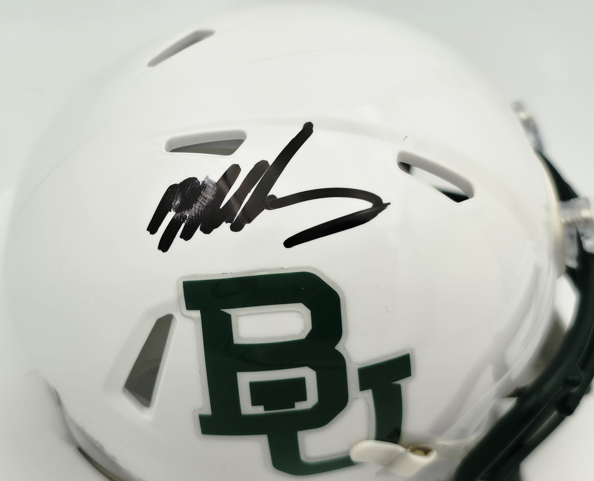 Mike Singletary Autographed Baylor Bears White Speed Mini Helmet (Smudged) Beckett BAS Witness #4W454821