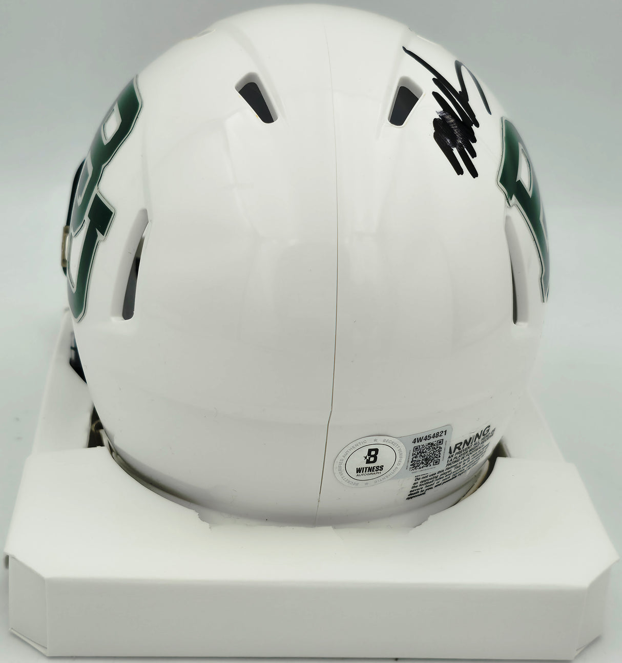 Mike Singletary Autographed Baylor Bears White Speed Mini Helmet (Smudged) Beckett BAS Witness #4W454821