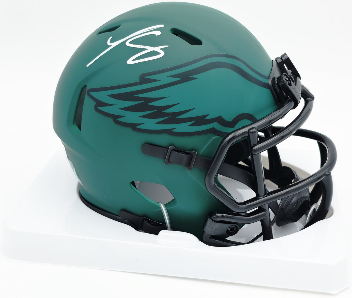 LeSean McCoy Autographed Philadelphia Eagles Rave Green Speed Mini Helmet Beckett BAS Witness #2W102649