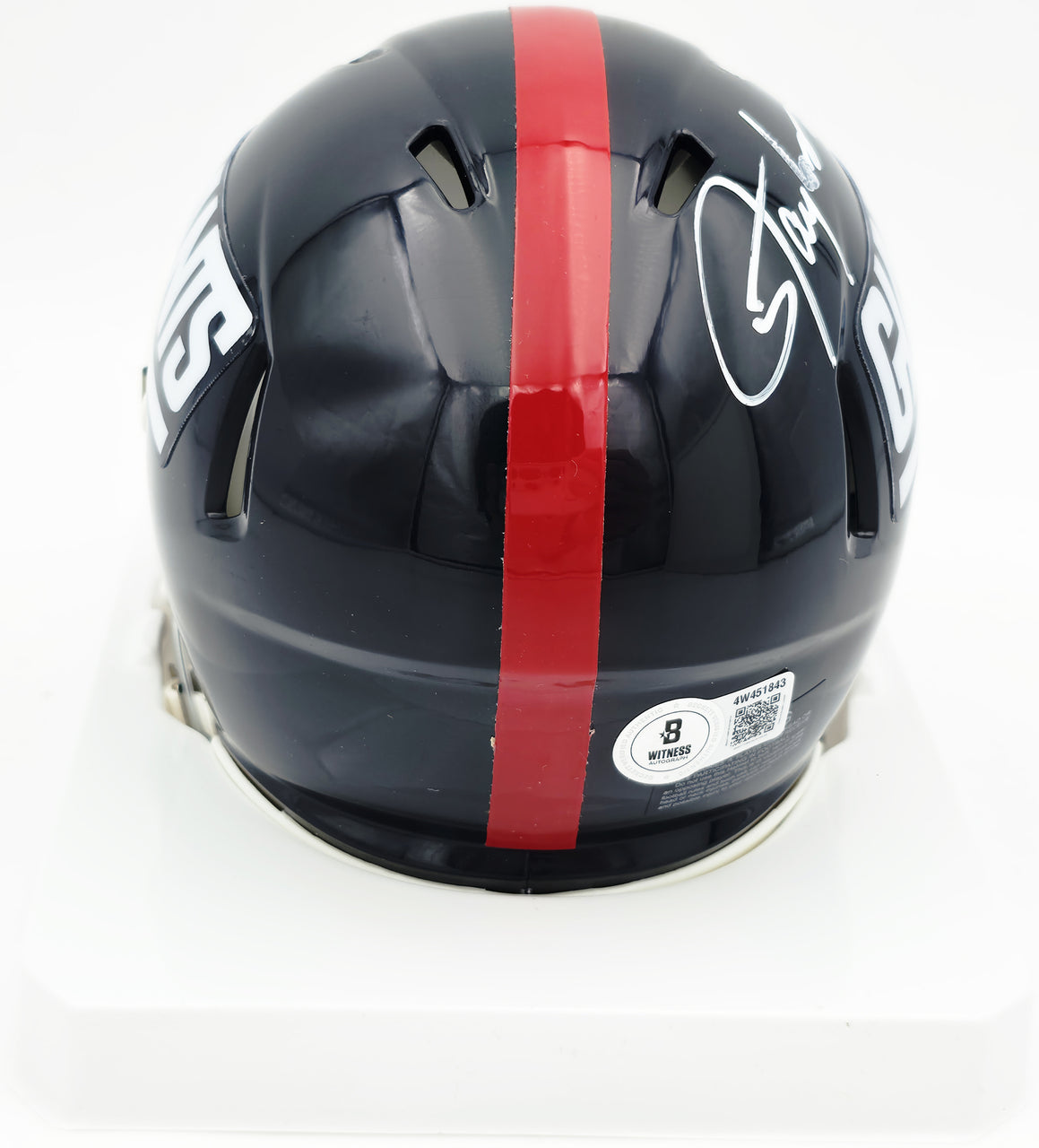 Lawrence Taylor Autographed New York Giants Blue Speed Mini Helmet Beckett BAS Witness #4W451843