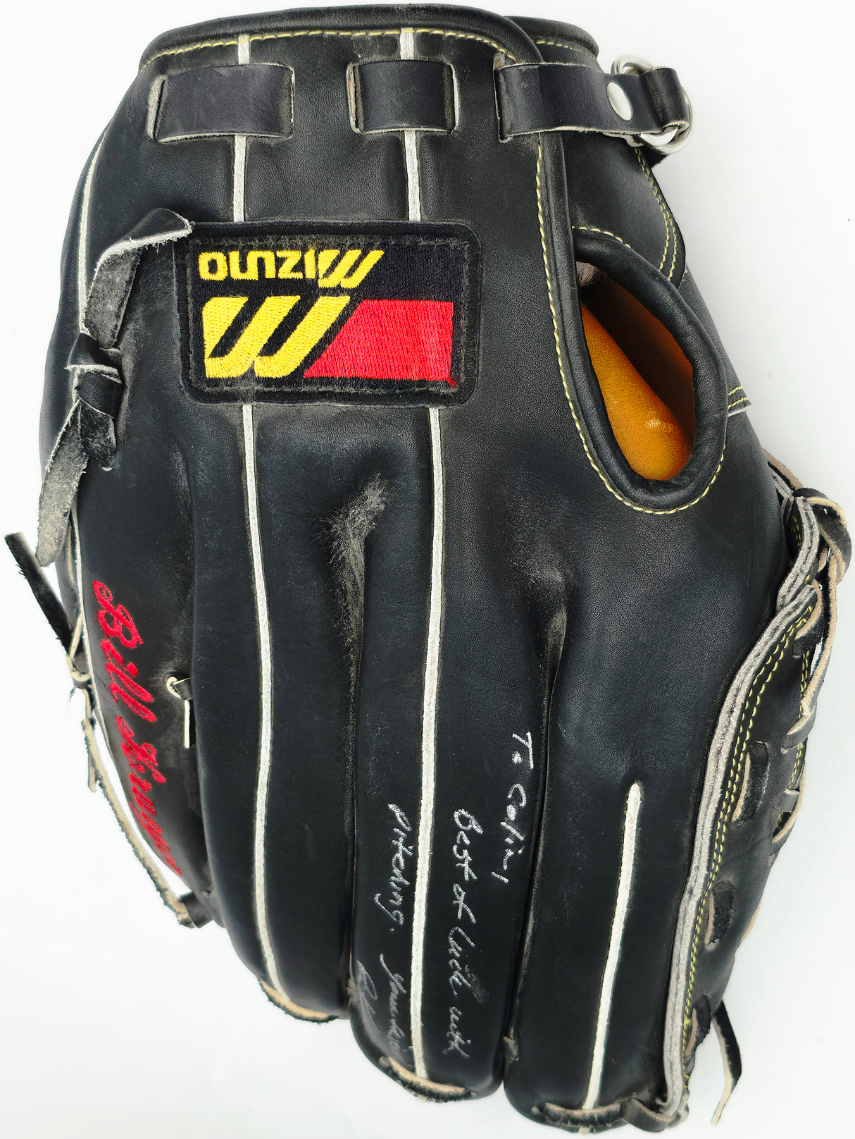 Bill Krueger Autographed Game Used Black Mizuno Fielding Glove Seattle Mariners "To Colin" SKU #267140