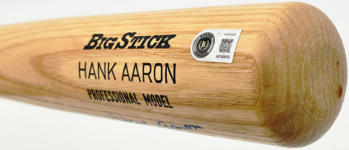 Hank Aaron Autographed Adirondack Baseball Bat Atlanta Braves Beckett BAS #AG020326