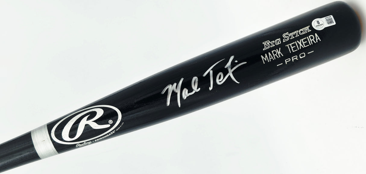 Mark Teixeira Autographed Game Issued Rawlings MT28 Baseball Bat Texas Rangers (Smudged) Beckett BAS QR #BX67596
