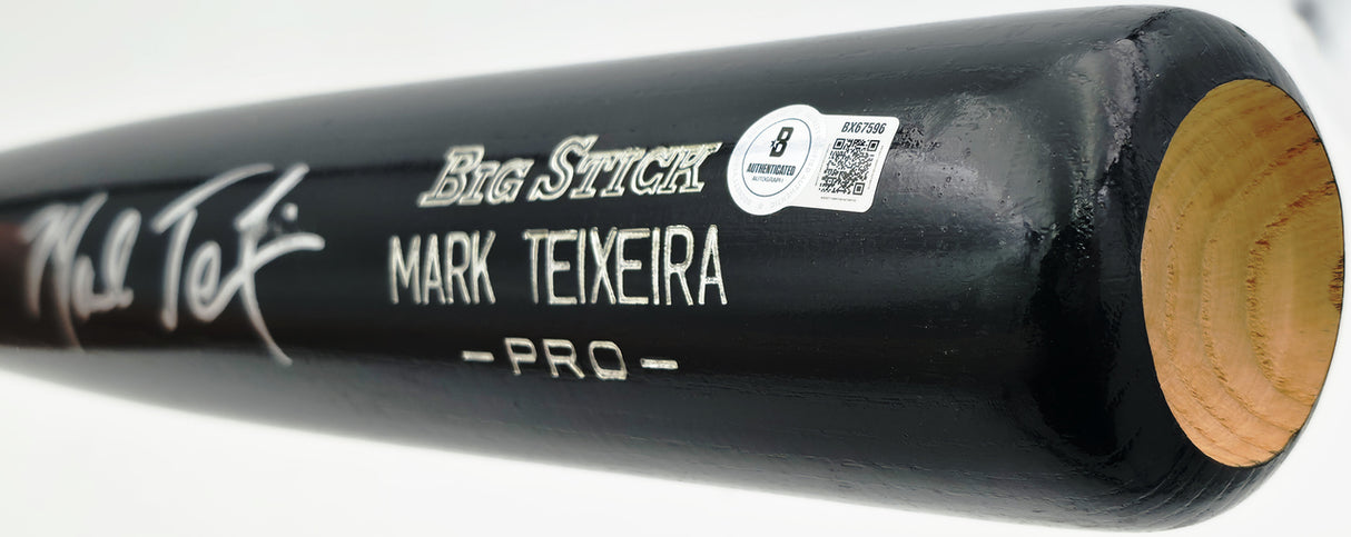 Mark Teixeira Autographed Game Issued Rawlings MT28 Baseball Bat Texas Rangers (Smudged) Beckett BAS QR #BX67596