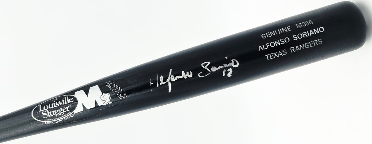 Alfonso Soriano Autographed Game Issued Louisville Slugger M356 Baseball Bat Texas Rangers Beckett BAS QR #BX67608