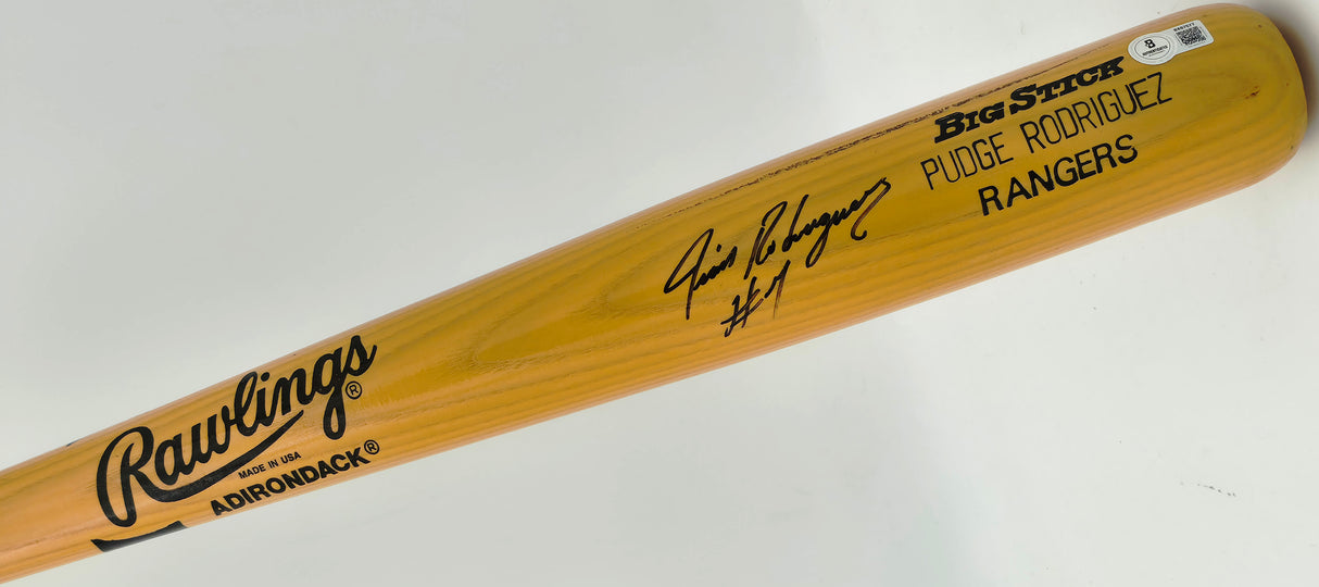 Ivan Rodriguez Autographed Game Issued Rawlings 433B Baseball Bat Texas Rangers Beckett BAS QR #BX67577