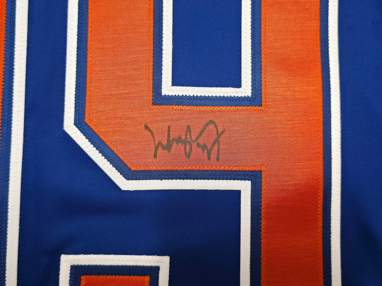 Edmonton Oilers Wayne Gretzky Autographed Orange & Blue Jersey Beckett BAS #AE85520