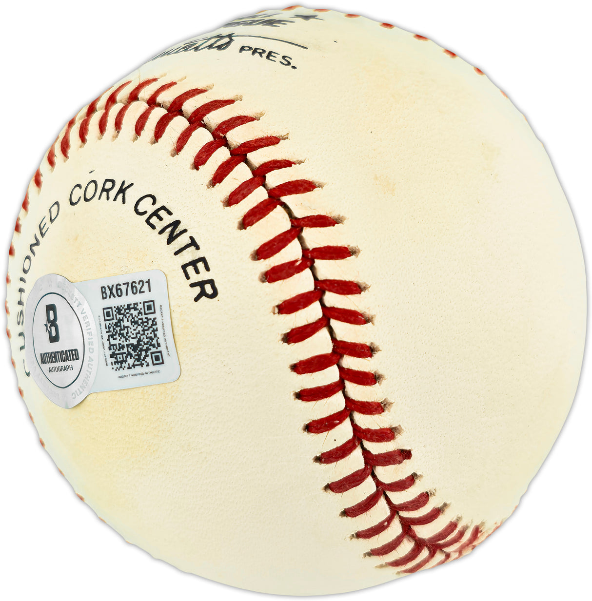 Del Crandall Autographed Official NL Baseball Milwaukee Braves Beckett BAS QR #BX67621
