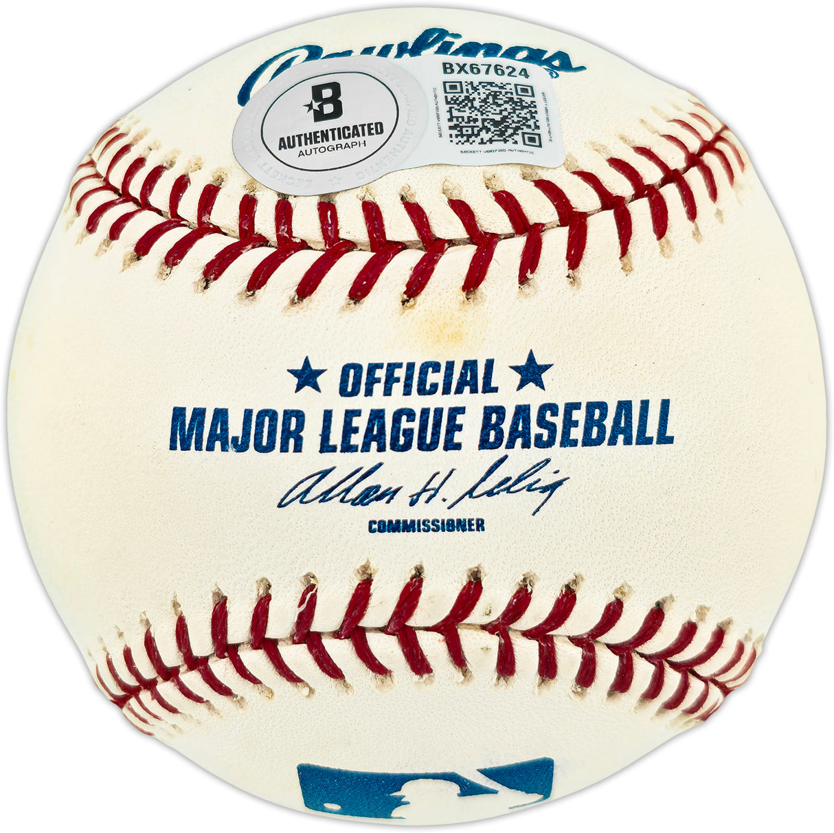 Rickey Henderson Autographed Official MLB Baseball Oakland A's, New York Yankees "#24" Beckett BAS QR #BX67624