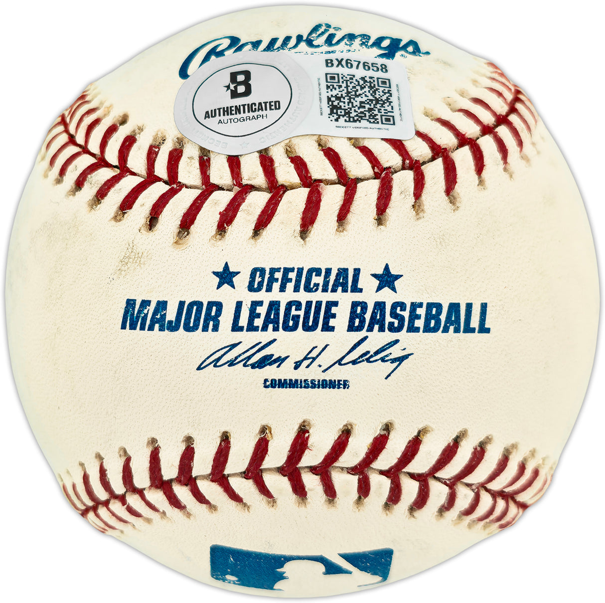 Larry Walker Autographed Official MLB Baseball Colorado Rockies Beckett BAS QR #BX67658