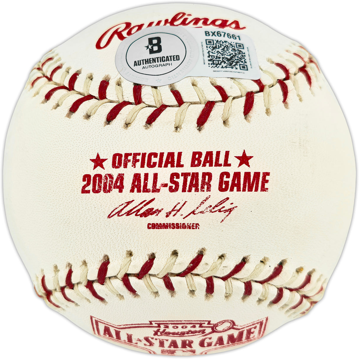 Vladimir Guerrero Sr. Autographed Official 2004 All Star Game Logo Baseball California Angels Beckett BAS QR #BX67661