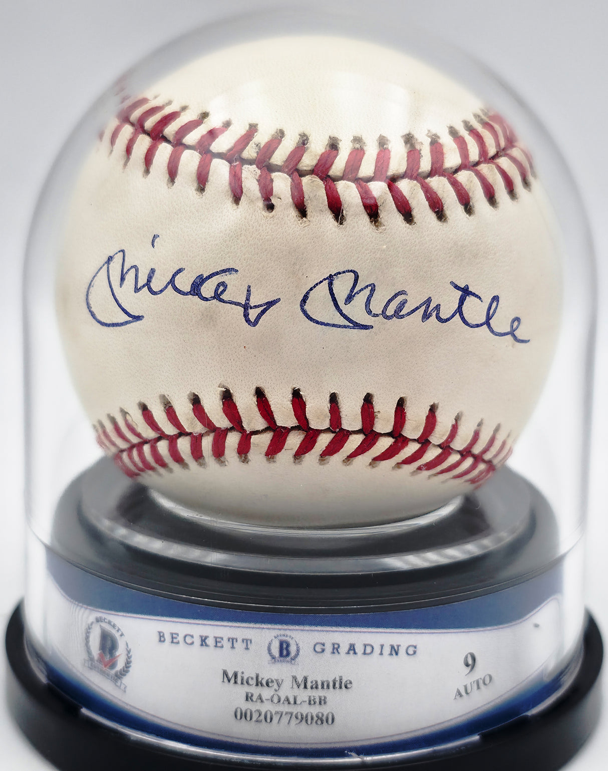 Mickey Mantle Autographed Official AL Baseball New York Yankees Auto Grade Mint 9 Beckett BAS #20779080