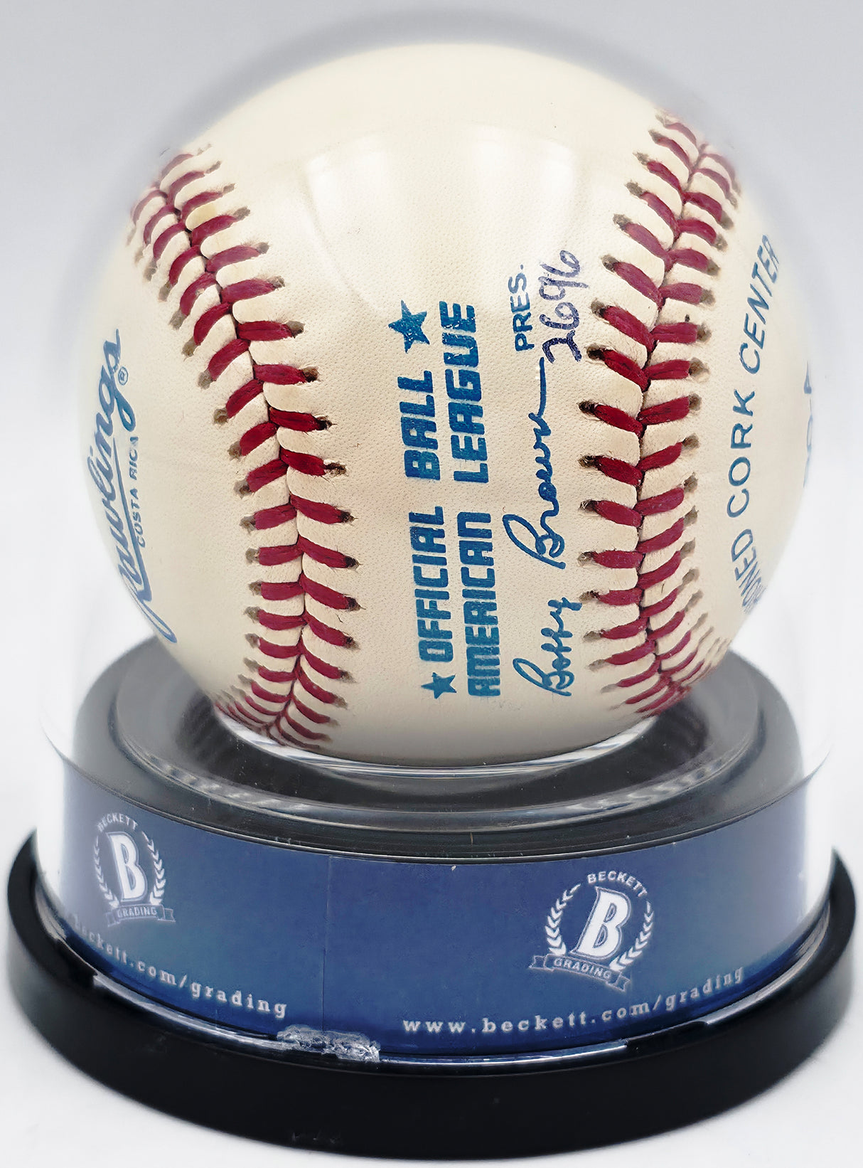 Ted Williams Autographed Official AL Baseball Boston Red Sox Auto Grade Mint 9 Beckett BAS #20779083