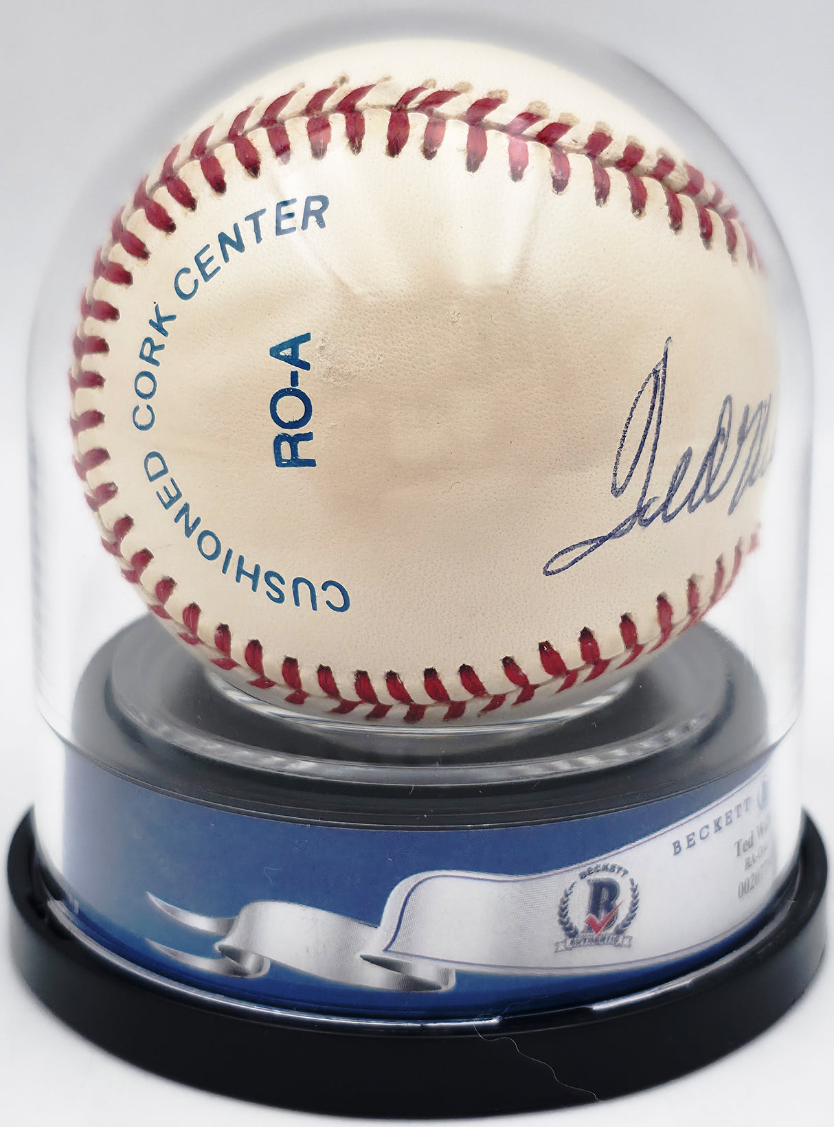Ted Williams Autographed Official AL Baseball Boston Red Sox Auto Grade Mint 9 Beckett BAS #20779088