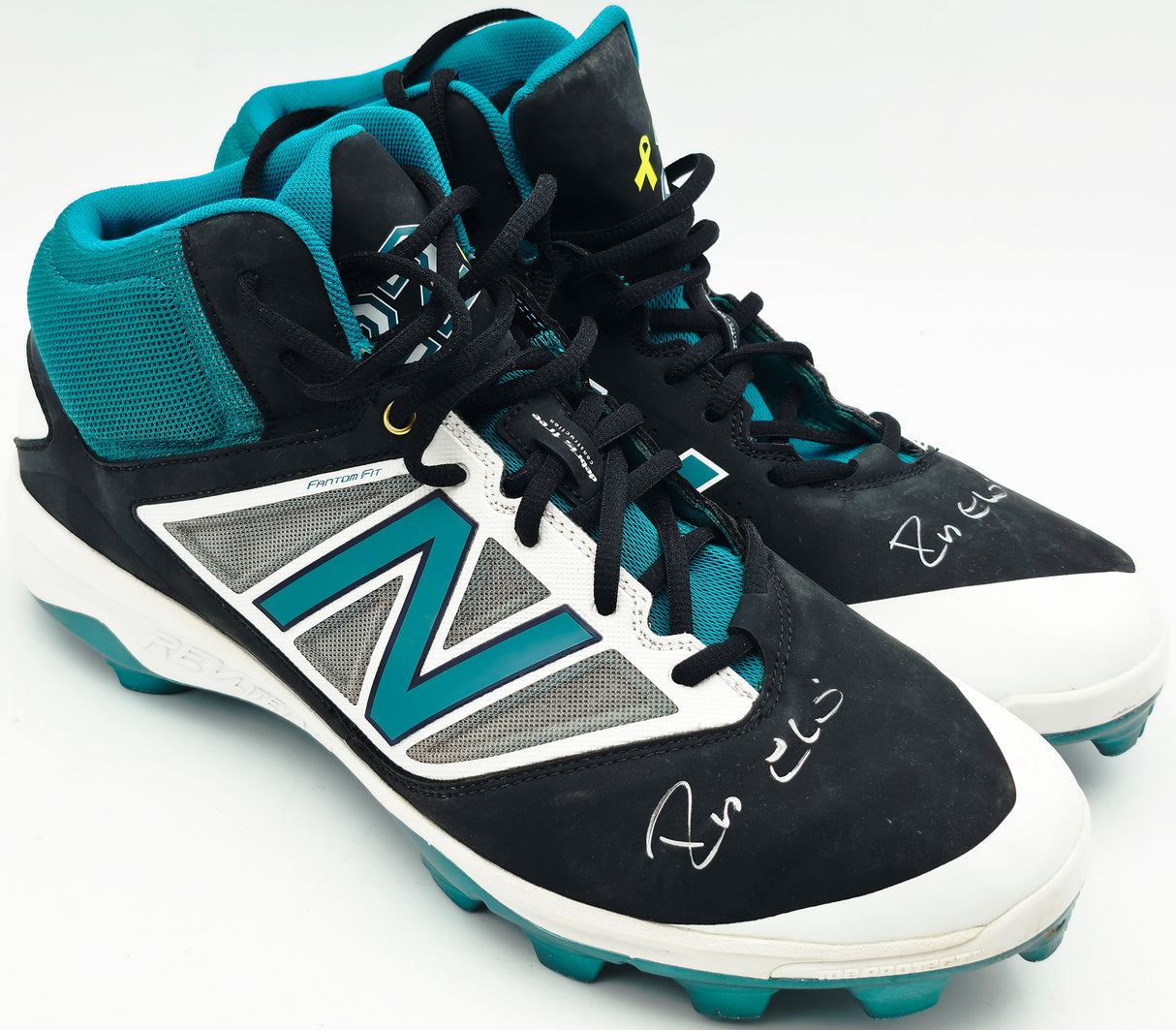 Robinson Cano Autographed Game Used Black & Teal New Balance Cleats (Dual Signed) Seattle Mariners Size 13 PSA/DNA #7A96547 & 7A96548